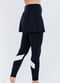 Short Lycra® Sport Skirt With Attached 27" Leggings - Black
