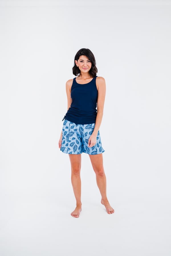 Maya Swim Top With Above the Knee Board Shorts