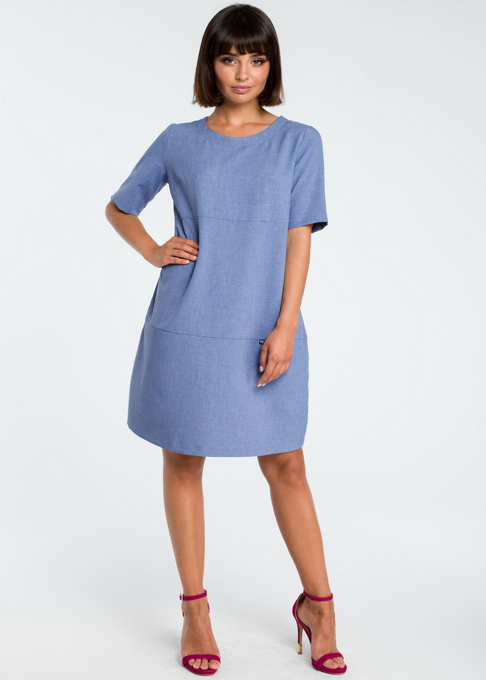 Casual Loose Fitting Dress - Sky Blue
